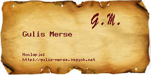 Gulis Merse névjegykártya